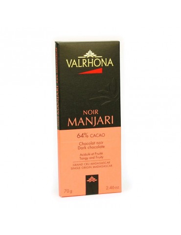 Tablette de chocolat noir Manjari pur Madagascar 64% - Valrhona